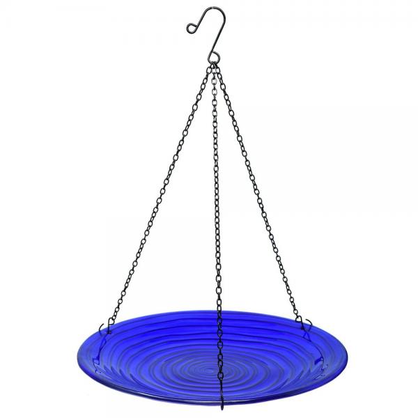 Birdbath, Hanging, Cobalt Blue Glass