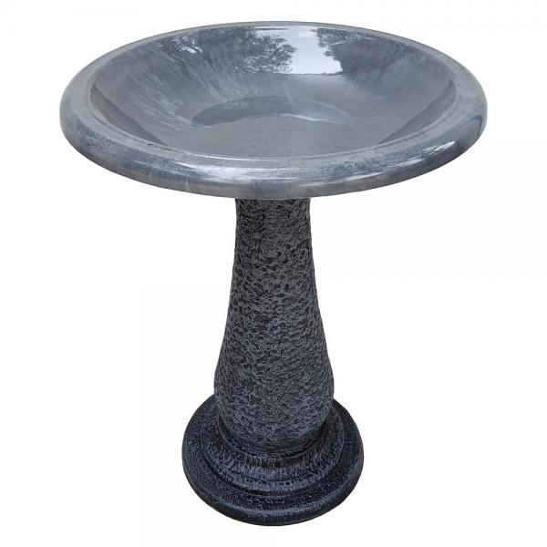 Bird Bath, Clay/Plastic, Gray