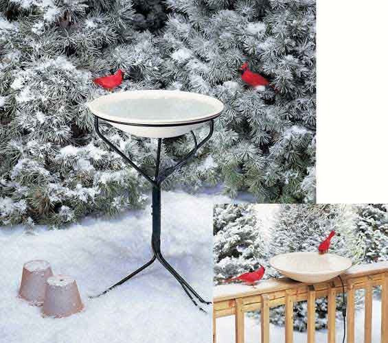 Bird Bath, Heated 20" with Metal Stand, Allied
