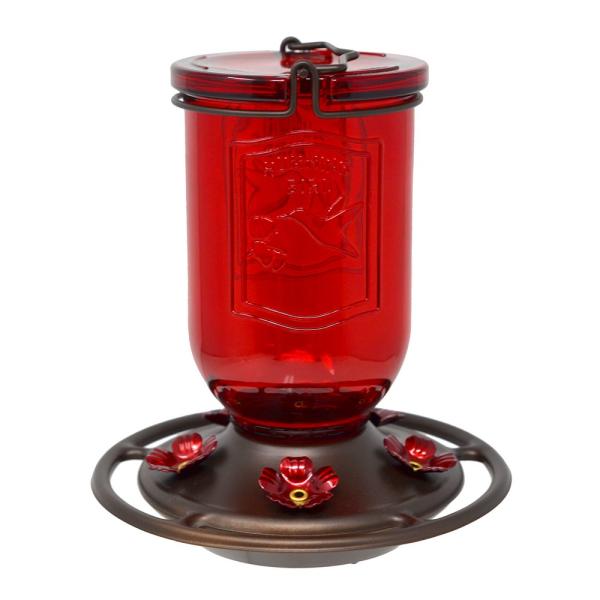 Feeder, Hummingbird, Ruby Glass Jar