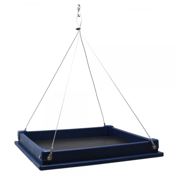 Feeder, Hanging Tray, Blue Recycled Plastic