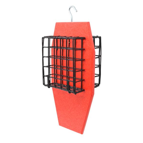 Feeder, Suet Dual with Tail Prop, Red