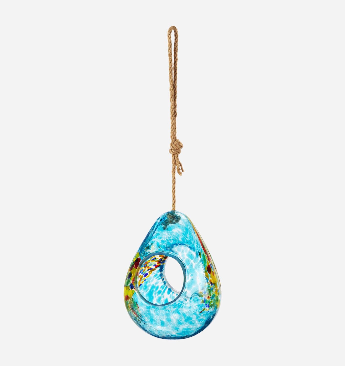 Feeder, Glass, Pear Shape Blue