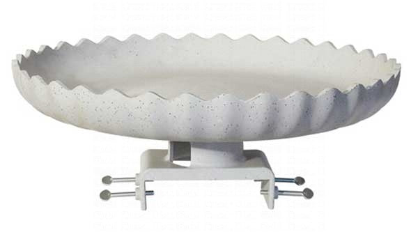 Bird Bath, Heated Scalloped w/Deck Mount