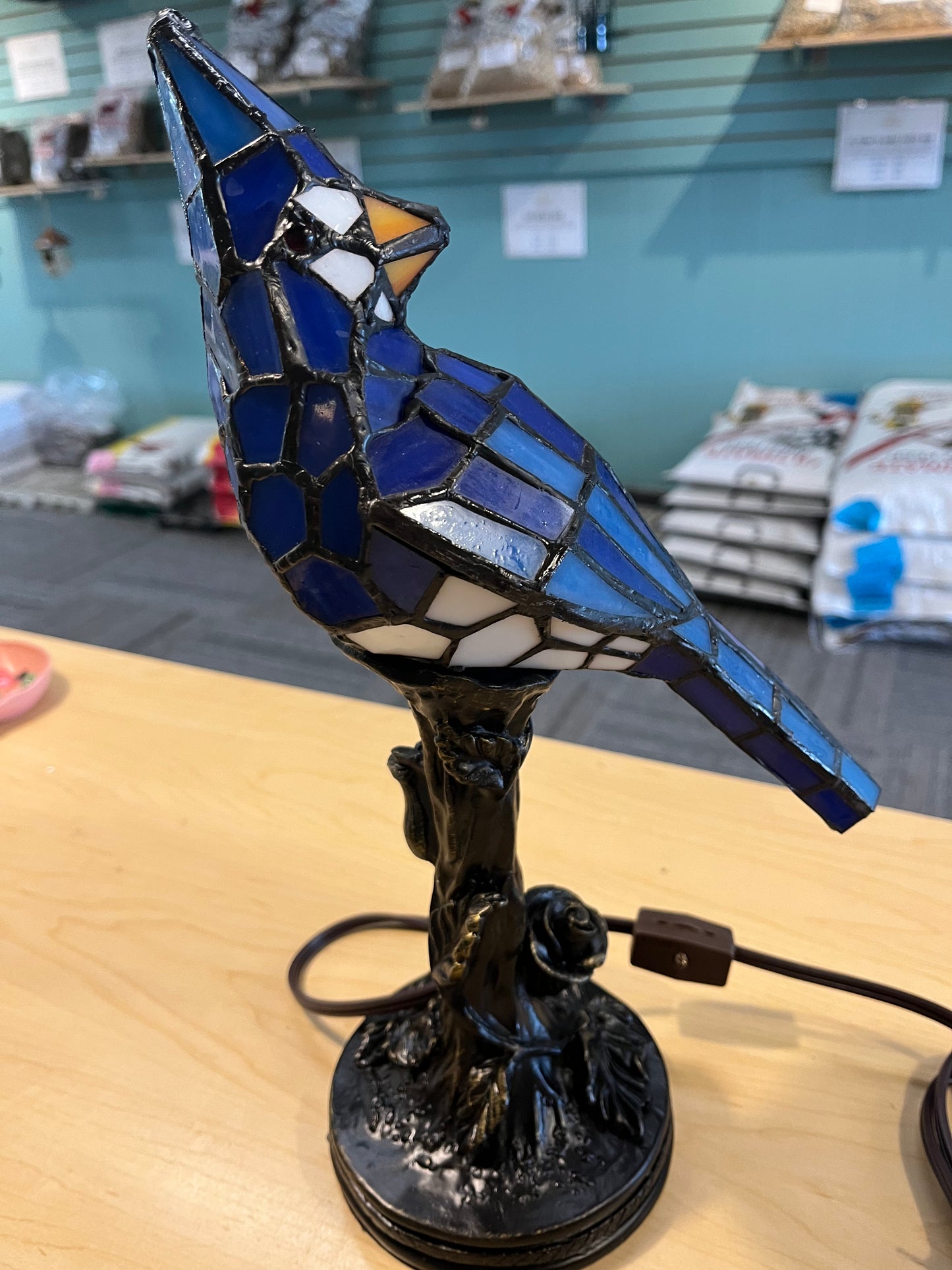 Lamp, Bird Stained Glass #106