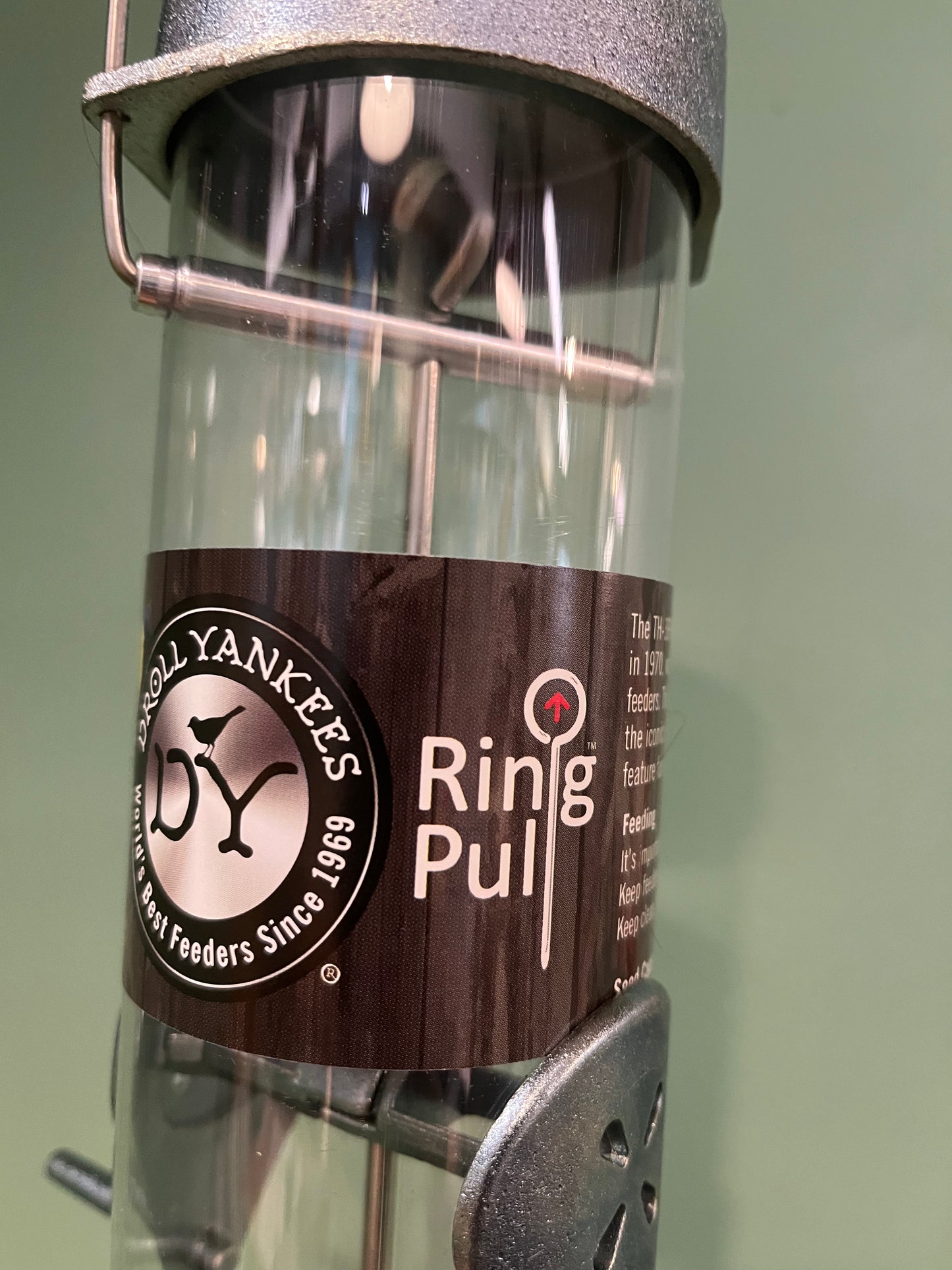 Feeder, Finch Tube w/Ring Pull Droll Yankee