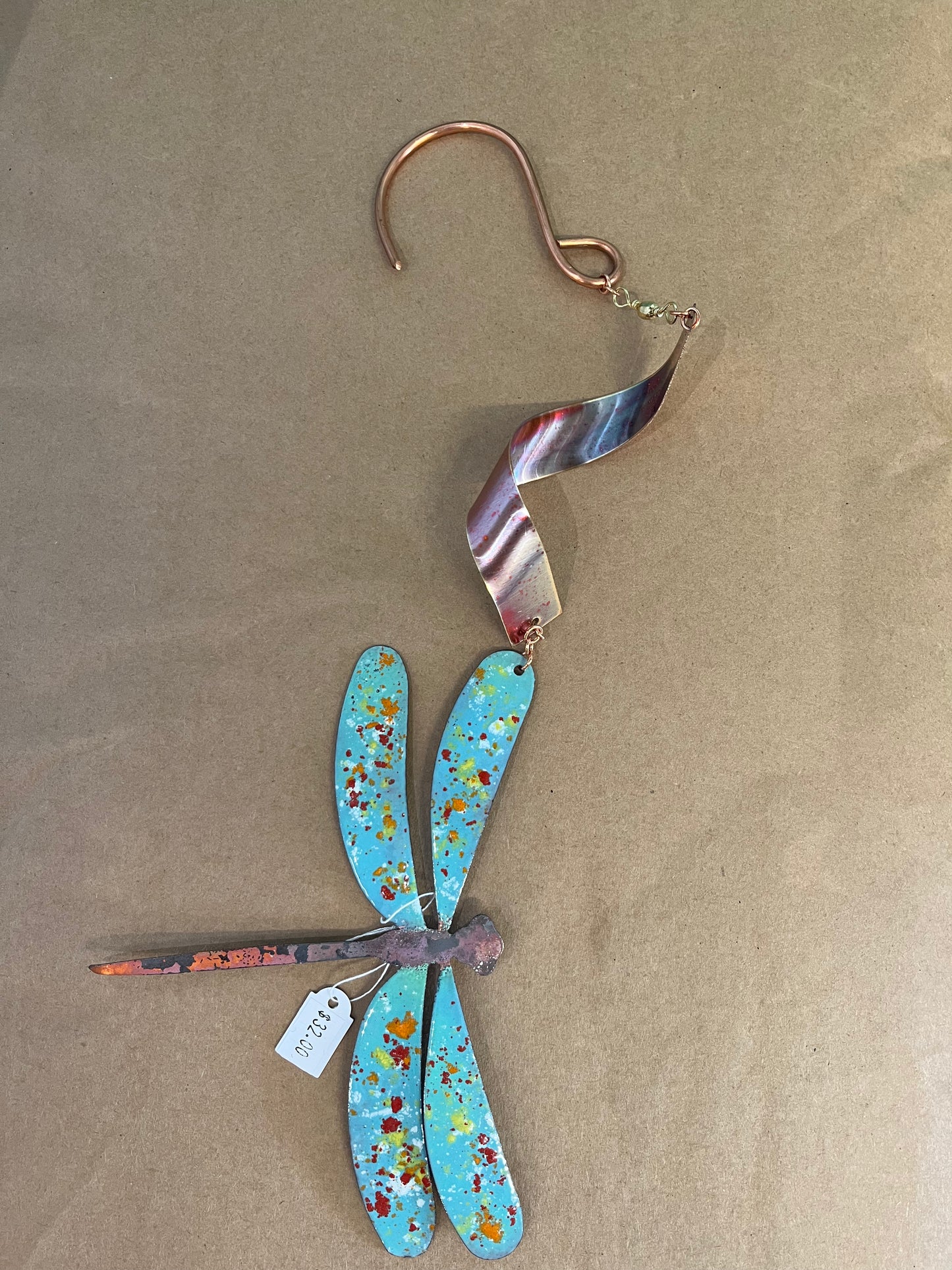 Dragonfly Copper Enamel Hanger