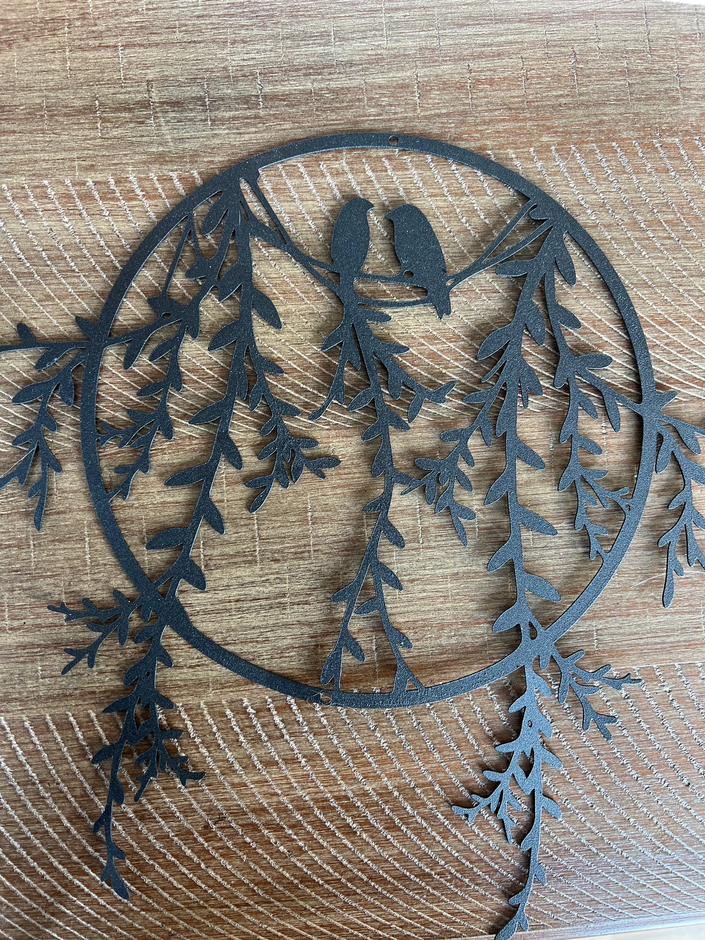 Metal two birds and willow