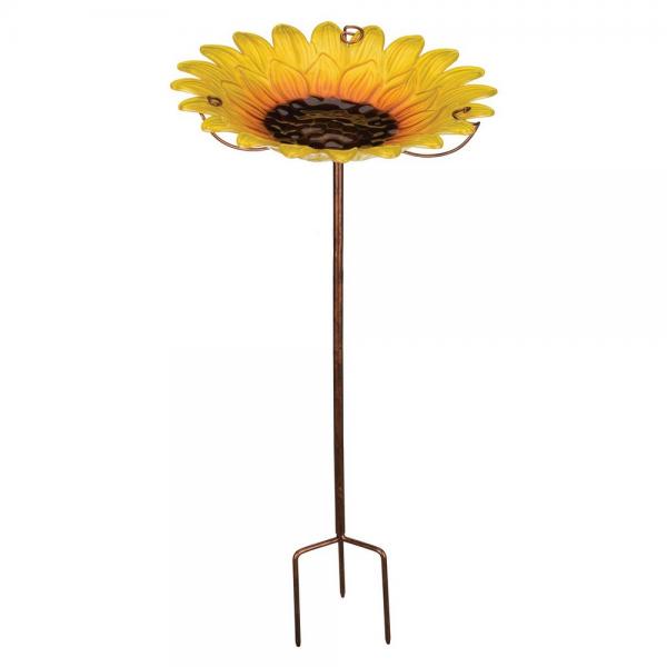 Sunflower Birdbath/Feeder Garden Stake