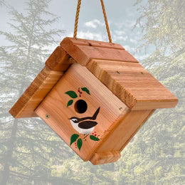 Birdhouse, Hanging Wren, Winter Woodworks