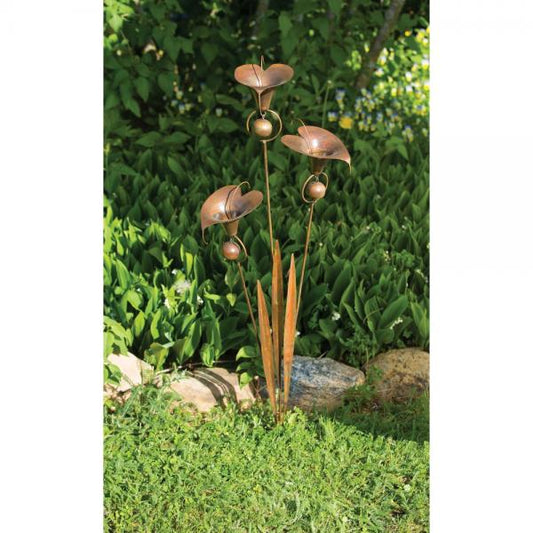 Triple Calla Lily Garden Stake #107