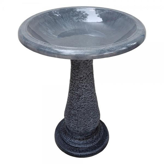 Bird Bath, Clay/Plastic, Gray