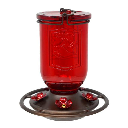 Feeder, Hummingbird, Ruby Glass Jar