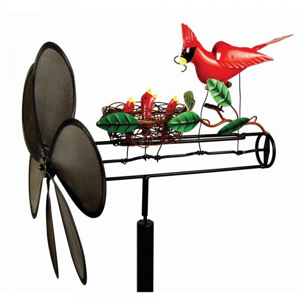 Cardinal Whirligig Stake