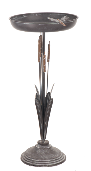Iron Bird Bath w/Cattails