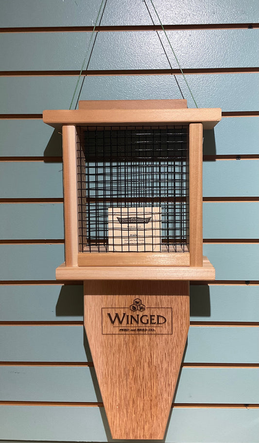 Feeder, Large Suet w/Tail Prop, Winter Woodworks