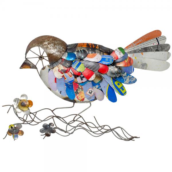 Upcycled Metal Bird Wall Art