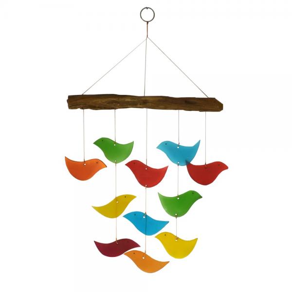 Seaglass Chime, Multicolor Birds