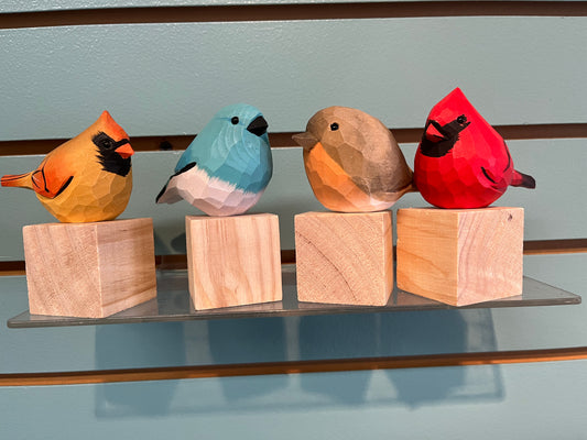 Figure, Wooden Bird on Block