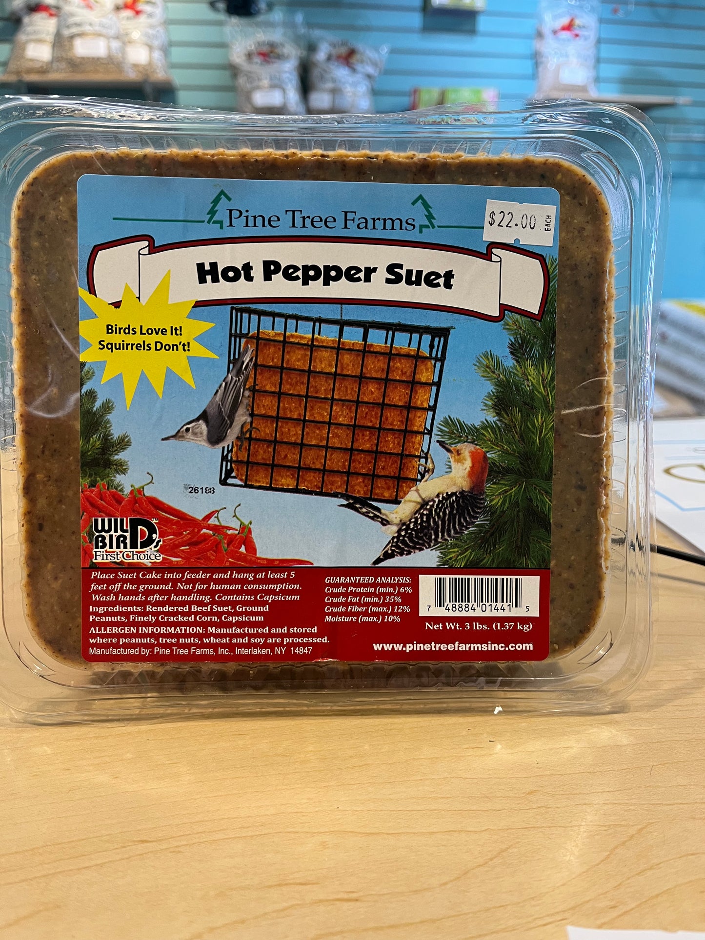 Suet, PTF Hot Pepper, 3lbs