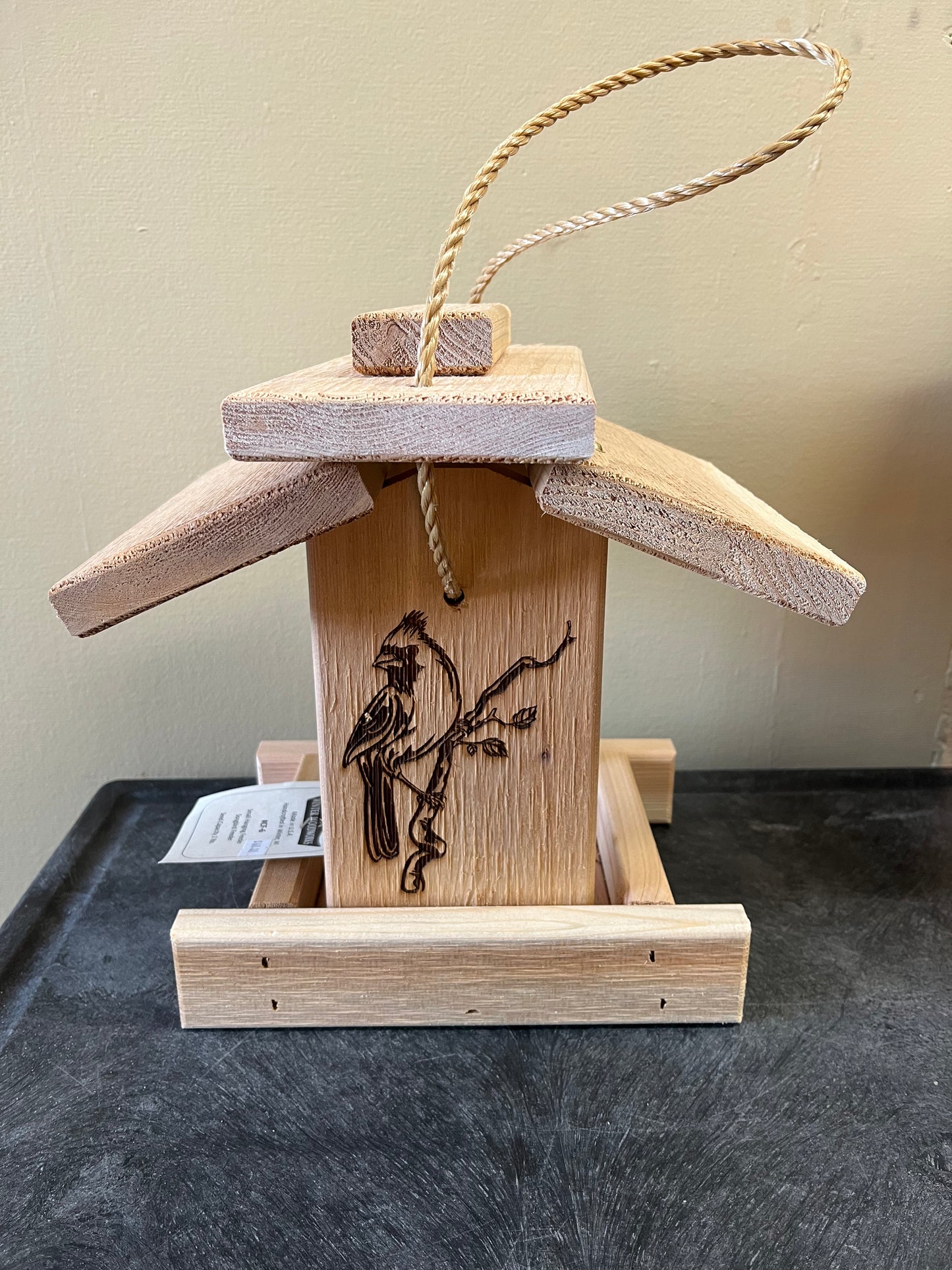 Feeder, Hopper, Winter Woodworks Cedar w/Cardinal