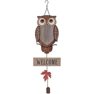 Owl Welcome Sign with Bell