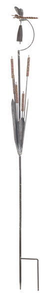 Garden Stake, Dragonfly Cattails